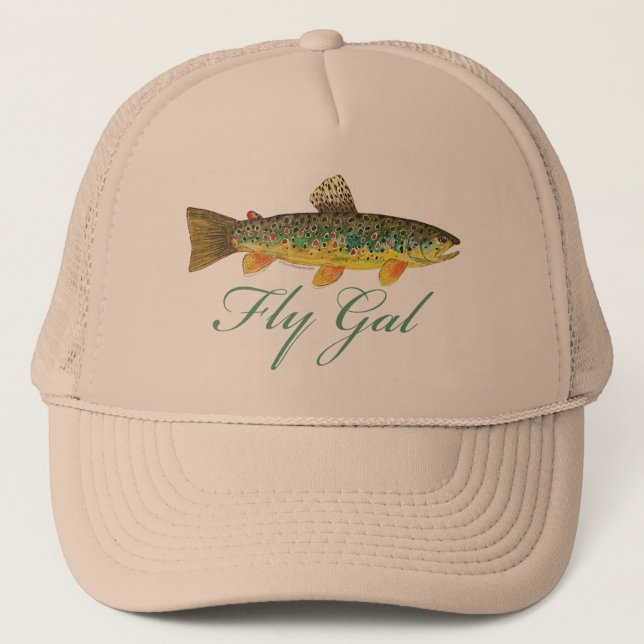 Fly Fishing Woman Trucker Hat (Front)