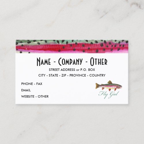 Fly Fishing Woman's Business Card