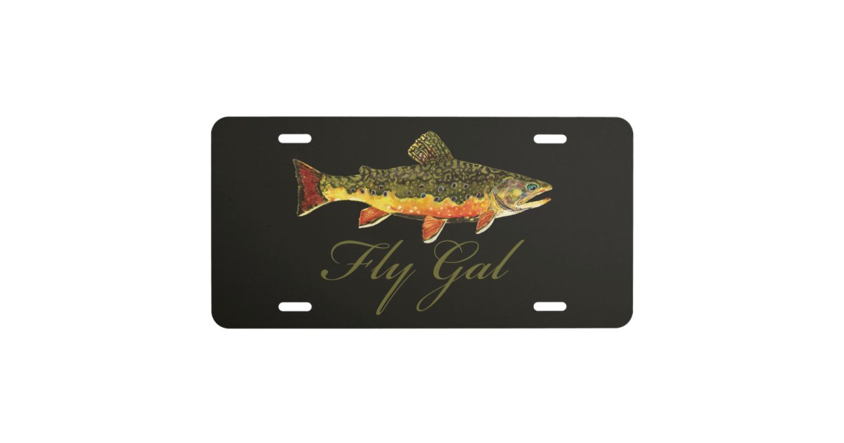 Fly Fishing Woman's License Plate Zazzle