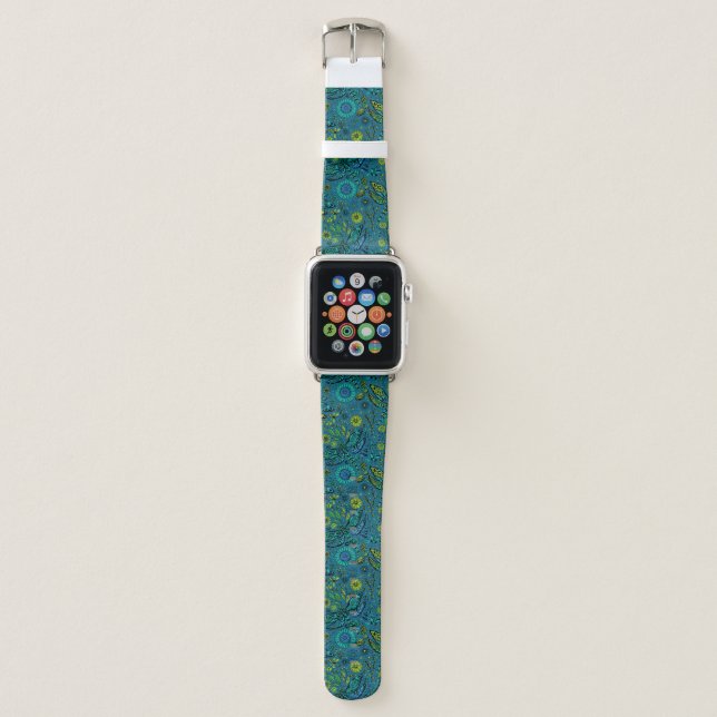 Fly, fly dragonfly on blue apple watch band (Front)