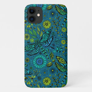 Fly, fly dragonfly on blue iPhone 11 case