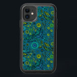 Fly, fly dragonfly on blue OtterBox symmetry iPhone 11 case<br><div class="desc">Hand-drawn vector seamless pattern with various floral doodles and dragonflies</div>