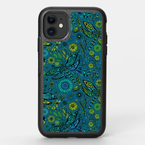 Fly fly dragonfly on blue OtterBox symmetry iPhone 11 case