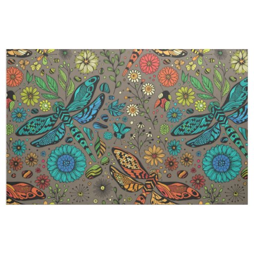 Fly, fly dragonfly on brown fabric