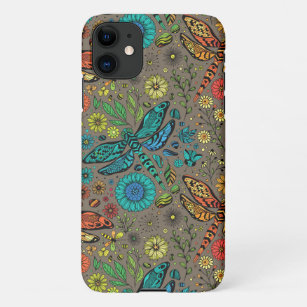 Fly, fly dragonfly on brown iPhone 11 case