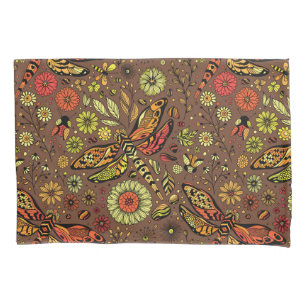 Fly, fly dragonfly on cinnamon brown pillow case