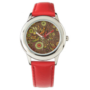 Fly, fly dragonfly on cinnamon brown watch