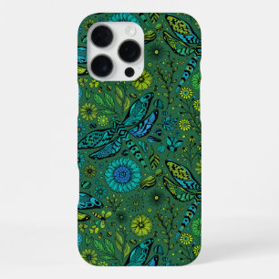 Fly, fly dragonfly on emerald green iPhone 16 pro max case