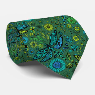 Fly, fly dragonfly on emerald green neck tie