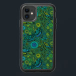 Fly, fly dragonfly on emerald green OtterBox symmetry iPhone 11 case<br><div class="desc">Hand-drawn vector seamless pattern with various floral doodles and dragonflies</div>