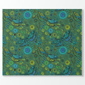 Fly, fly dragonfly on emerald green wrapping paper (Flat)