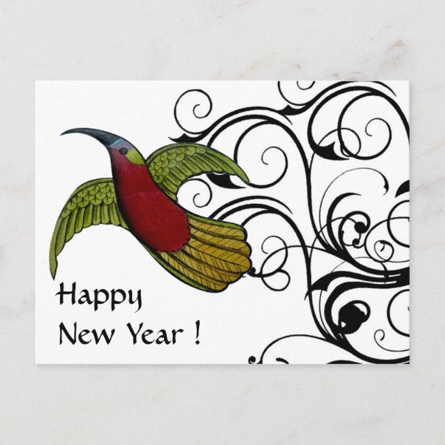 Fly for the New Year- Customized Holiday Postcard (Front)