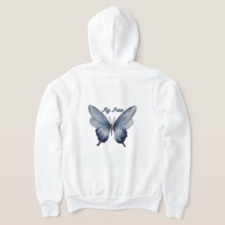 Fly Free – Blue Butterfly Art Design Hoodie