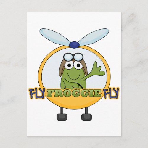 Fly Froggie Fly Helicopter Tshirts and Gifts Postcard