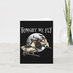 Fly Funny Chicken Halloween Costume Spooky Season Card