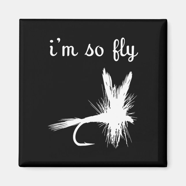 Fly Funny Fishing  Magnet (Front)