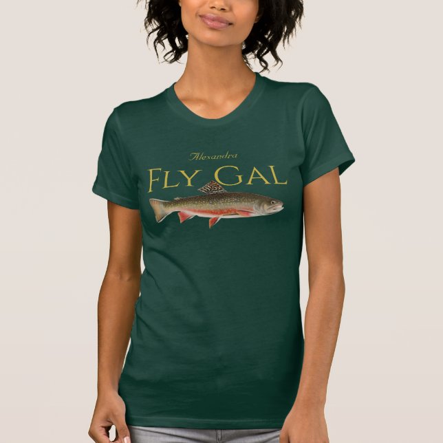 Fly Gal Fishermen Fly Fishing Trout Flies T-Shirt (Front)