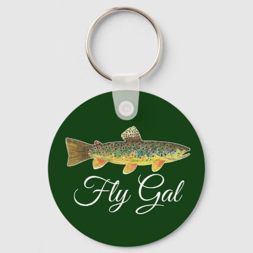 FLY GAL _ Fly Fishing Fisherwoman Womans Keychain