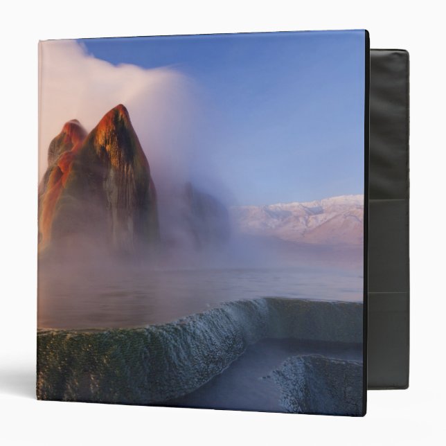 Fly Geyser with snow capped Granite Range 3 Ring Binder (Front/Inside)
