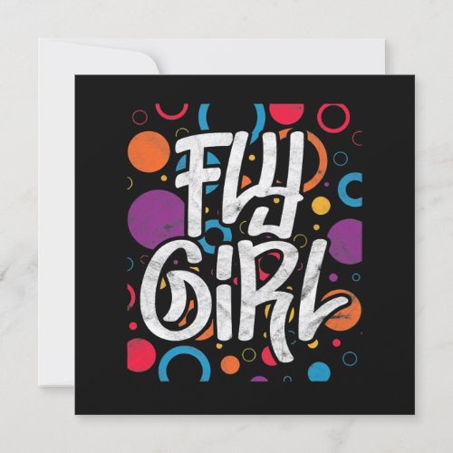 Fly Girl 90s Nineties Hip Hop Disco Party Invitation