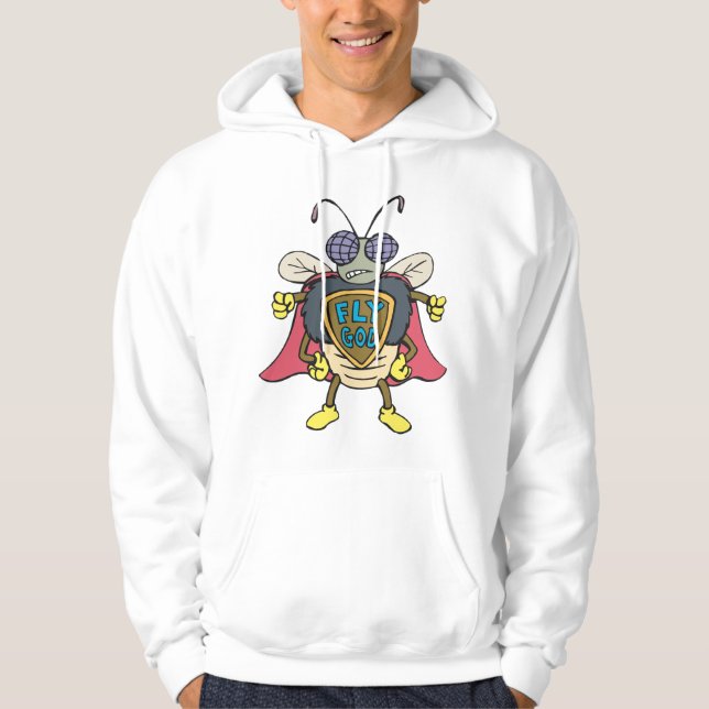 Fly God Superhero Fly Insect Character Hoodie (Front)