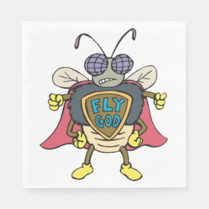 Fly God Superhero Fly Insect Character Napkins