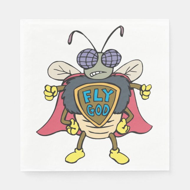 Fly God Superhero Fly Insect Character Napkins (Front)
