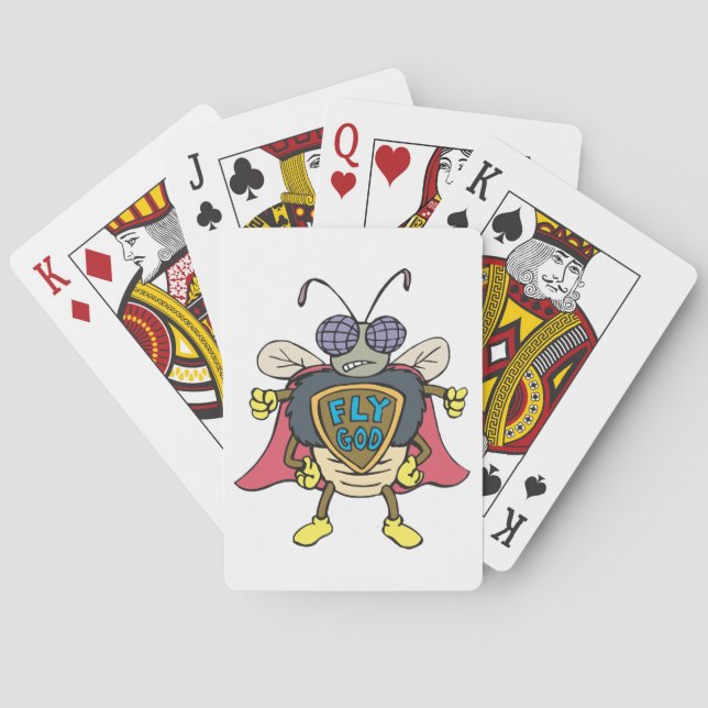 Fly God Superhero Fly Insect Character Poker Cards (Back)