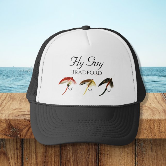 Fly Guy Fishermen Flyfishing Trout Flies Trucker H Trucker Hat (Creator Uploaded)