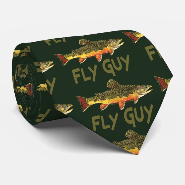 Fly Guy Fly Fishing Neck Tie (Rolled)