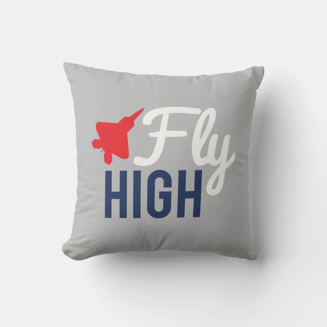 Fly High Airplane Throw Pillow (Front)