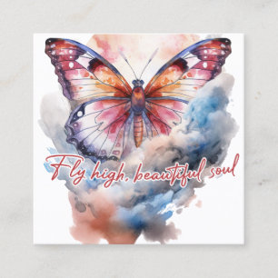 Fly high, beautiful soul square business card