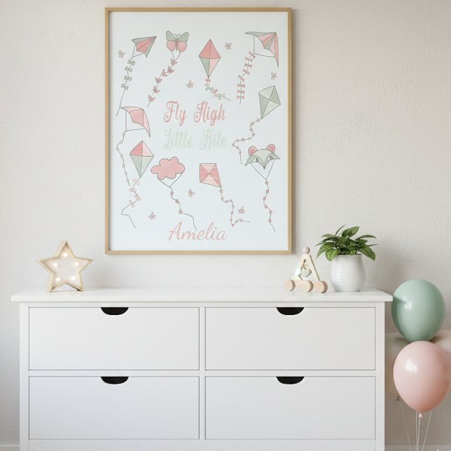 Fly High Little Kite Custom Name Poster (Creator Uploaded)