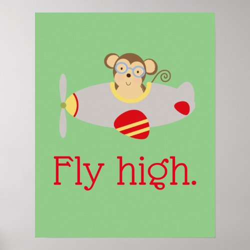 Fly High Monkey Poster