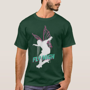 Fly High Spray Paint Fairy Skater Skateboarding Ac T-Shirt