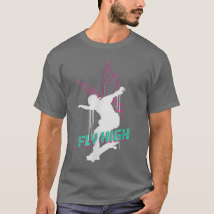Fly High Spray Paint Fairy Skater Skateboarding Ac T-Shirt