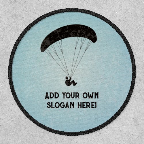 Fly Higher Paraglider Motif on Blue Sky _ Add Text Patch