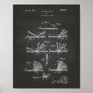 Fly Hook 1924 Patent Art Chalkboard Poster