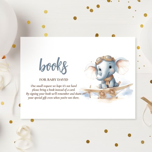 Fly into Adorable Bliss Elephant Watercolor Baby  Enclosure Card
