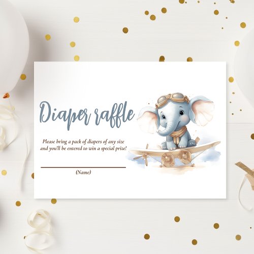 Fly into Adorable Bliss Elephant Watercolor Baby  Enclosure Card