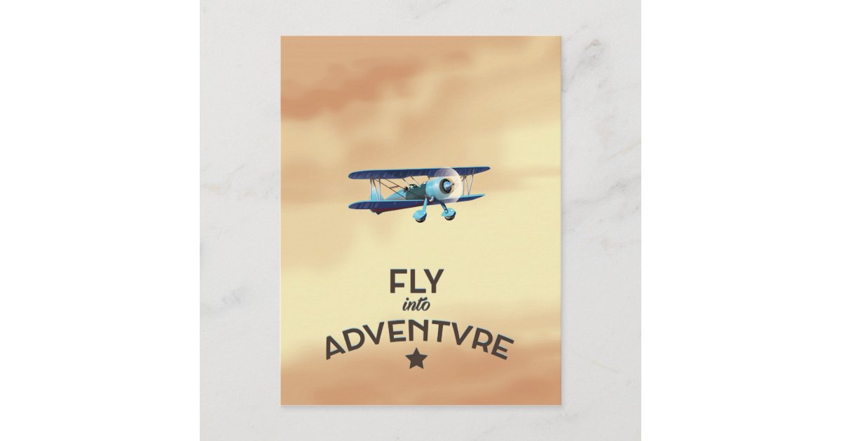 Fly Postcard Fly Into Adventure Postcard | Zazzle