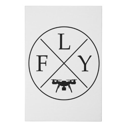 FLY Logo Drone Faux Canvas Print