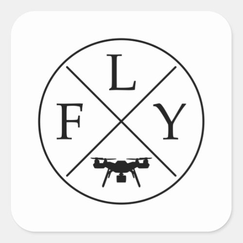 FLY Logo Drone Square Sticker