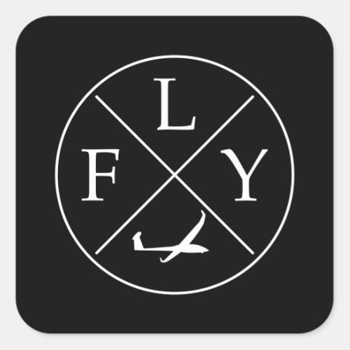 FLY Logo Glider remote control rc Square Sticker