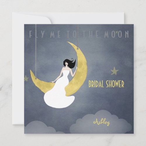 Fly Me to The Moon 2 Bridal Shower Invitation