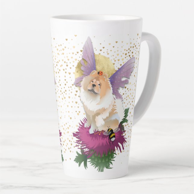 FLY ME TO THE MOON - Chow-Latte Mug -white (Right Angle)