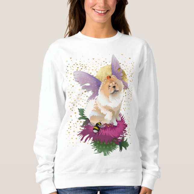 FLY ME TO THE MOON -  Chow Sweatshirt- blk or wht Sweatshirt (Front)