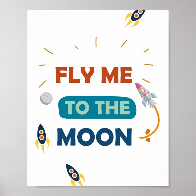 Fly Me to the Moon Digital Printable Poster (Front)