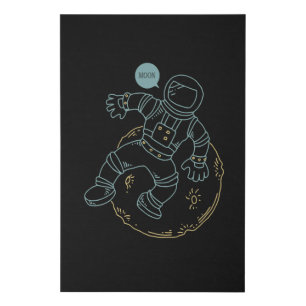 Fly me to the Moon Faux Canvas Print