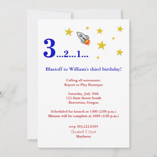 Fly Me to the Moon for My Birthday Invite